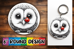 Blissful Round Sublimation Ornaments PNG, Cute Animals Product Image 1