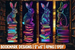 Vibrant Wildlife Bookmarks: Neon Sublimation Art Product Image 1