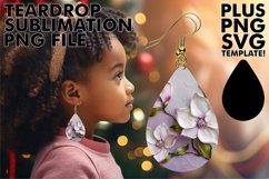 Summer Glitter Flower Pattern Teardrop Earring Product Image 1