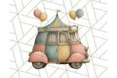 Vintage Carnival Animals Clipart PNG, Retro Circus Elements Product Image 3