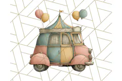 Vintage Carnival Animals Clipart PNG, Retro Circus Elements Product Image 3