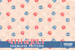 American 4th of July Hoofs and Hen Prints Seamless Pattern Product Image 1