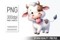 Cow Clipart PNG, Farm Animals Clipart, Rustic Farm Art Product Image 1