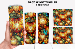 Pumpkins Skinny Tumbler 20oz Wrap Design, Halloween Tumbler Product Image 1