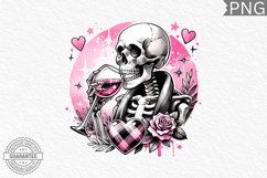 Valentine&#039;s Day Skeleton PNG - Valentine Clipart Sublimation Product Image 1