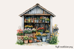 Watercolor Spring Garden Clipart PNG Product Image 1