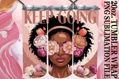 Cheerful thoughts 20oz tumbler wrap, Afro Woman Product Image 1