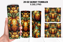 Pumpkin Skinny Tumbler 20oz Wrap Design, Halloween Tumbler Product Image 1