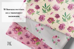 Peonies digital paper. Botanical flower paper pattern Product Image 8