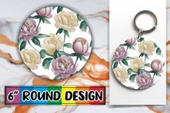 Cheerful Ornaments Circle Design, Flower Pattern Product Image 1