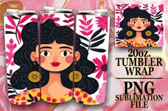Lovely Woman Portrait with Flowers Tumbler Wrap 20oz Product Image 1