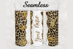 Leopard Print Gold Marble 20 oz sublimation design tumbler Product Image 1