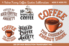 Retro Funny Coffee Sublimation PNG Product Image 1