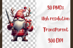 Christmas Viking Gnome Clipart | 30 PNG Warrior Gnomes Product Image 9