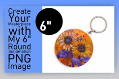 Floral Pattern Circle Keychain Round Design Sublimation Product Image 1