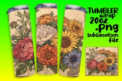 Retro Floral Pattern Sublimation Wrap - 20oz Collection Product Image 1