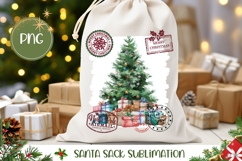 Watercolor Christmas Tree Santa Sack Sublimation Product Image 1