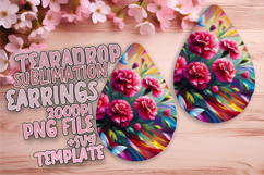 Creative Teardrop Earrings Template Art , Flowers Product Image 1
