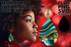 VIBRANT TEARDROP EARRINGS PNG Art, Pattern Product Image 1