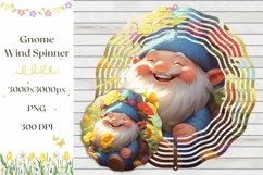 Floral Gnome Wind Spinner Template, Garden Wind Spinner PNG Product Image 1