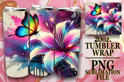 SERENE NIGHTS 20oz TUMBLER WRAP, Butterfly Product Image 1