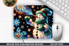 Snowman Mouse Pad Sublimation, Christmas Mouse Pad PNG Product Image 1