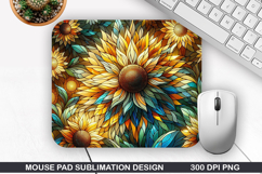 Flowers Mouse Pad Sublimation, Summer Mouse Pad PNG Product Image 1