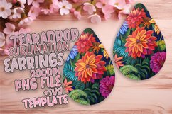 Beautiful Oil Flower Teardrop Earrings Sublimation Design Product Image 1