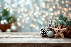 Christmas Lights Background, Winter Background Mockup Product Image 1