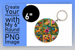 Elegant Keychain Circle Design PNG , Patchwork Product Image 1