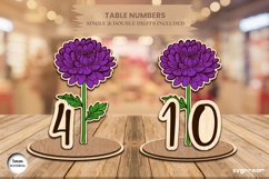 Chrysanthemum Table Numbers Laser Cut | Glowforge | SVG Product Image 1