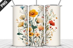 Flowers Tumbler Wrap | Sublimation Design | Tumbler PNG Product Image 1
