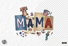 Patriotic MAMA Collage PNG Sublimation Product Image 1