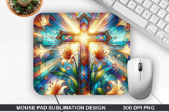 Cross Mouse Pad Sublimation, Easter Mouse Pad PNG Product Image 1