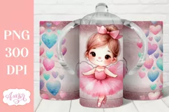 Cute ballerina sippy cup sublimation PNG, 12oz Kids tumbler Product Image 1