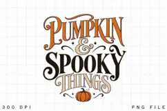 Pumpkin and Spooky Things PNG, Retro Halloween Pumpkin Product Image 4