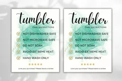 Printable Tumbler Care Instructions Card - Glitter Green Product Image 3