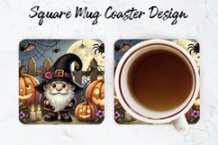 Halloween Gnome Mug coaster | Coaster | Sublimation Design Product Image 1