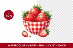 spring png watercolor clipart - strawberry Product Image 1