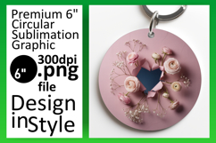 Cute Circle Design Car Coaster PNG , 3D Heart Product Image 1