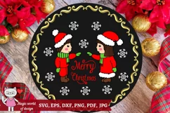 Merry christmas svg design for kids in santa hat Product Image 1