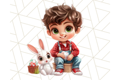 Kids Easter Clipart, Fun Holiday Easter Bunny PNG Printable Product Image 22