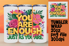 EXTRAORDINARY 20oz Tumbler Graphic , Flower Quote Product Image 1