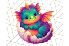 Cute Fantasy Dragon Clipart PNG, Bold Baby Dragon Clip Art Product Image 3