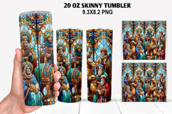 Jesus Skinny Tumbler 20oz Wrap Design, Christmas Tumbler Product Image 1