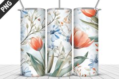 Flowers Tumbler Wrap | Sublimation Design | Tumbler PNG Product Image 1