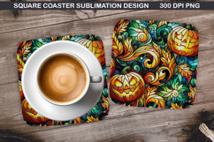 Halloween Coaster Sublimation, Halloween Coaster PNG Design Product Image 1
