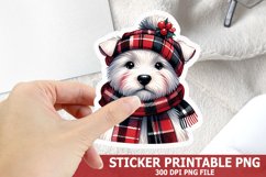 Christmas Dog Sticker| Christmas Sticker PNG Design Product Image 1