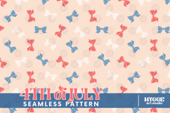 American 4th of July Patriotic Coquette Bow Seamless Pattern Product Image 1
