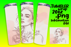 Sublimation-Ready 20oz Artwork , Beauty Woman Product Image 1